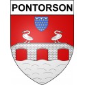 Pegatinas escudo de armas de Pontorson adhesivo de la etiqueta engomada