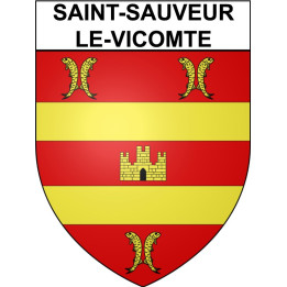 Pegatinas escudo de armas de Saint-Sauveur-le-Vicomte adhesivo de la etiqueta engomada