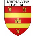 Pegatinas escudo de armas de Saint-Sauveur-le-Vicomte adhesivo de la etiqueta engomada