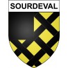 Pegatinas escudo de armas de Sourdeval adhesivo de la etiqueta engomada