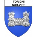 Pegatinas escudo de armas de Torigni-sur-Vire adhesivo de la etiqueta engomada