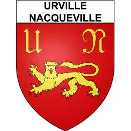 Pegatinas escudo de armas de Urville-Nacqueville adhesivo de la etiqueta engomada