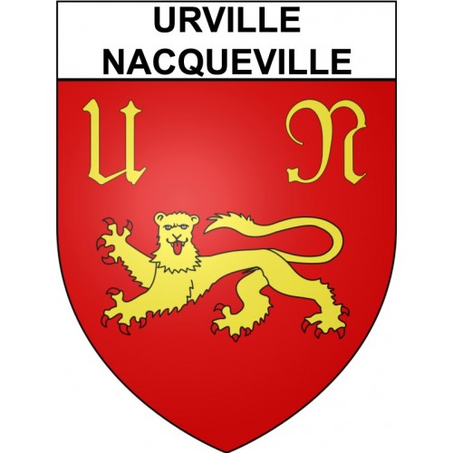 Pegatinas escudo de armas de Urville-Nacqueville adhesivo de la etiqueta engomada