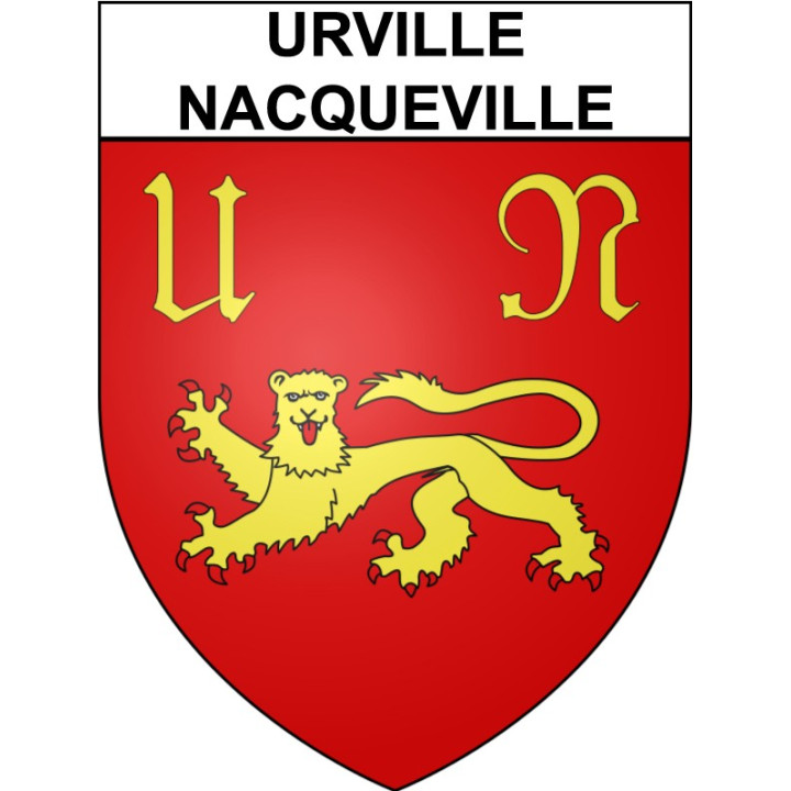 Pegatinas escudo de armas de Urville-Nacqueville adhesivo de la etiqueta engomada