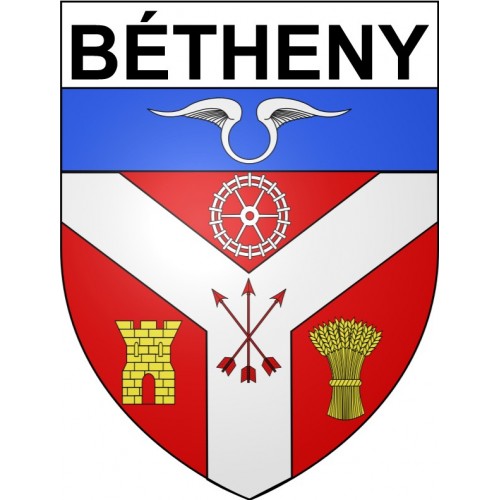 Pegatinas escudo de armas de Bétheny adhesivo de la etiqueta engomada
