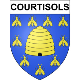 Pegatinas escudo de armas de Courtisols adhesivo de la etiqueta engomada
