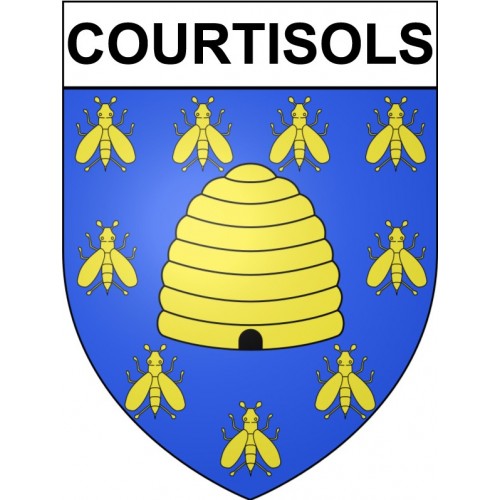 Pegatinas escudo de armas de Courtisols adhesivo de la etiqueta engomada