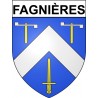 Pegatinas escudo de armas de Fagnières adhesivo de la etiqueta engomada