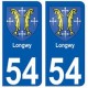 54 Longwy blason autocollant plaque stickers ville