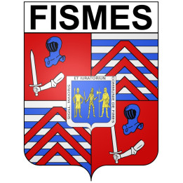 Pegatinas escudo de armas de Fismes adhesivo de la etiqueta engomada