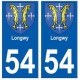 54 Longwy blason autocollant plaque stickers ville