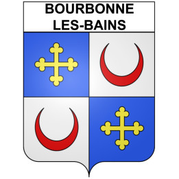 Pegatinas escudo de armas de Bourbonne-les-Bains adhesivo de la etiqueta engomada