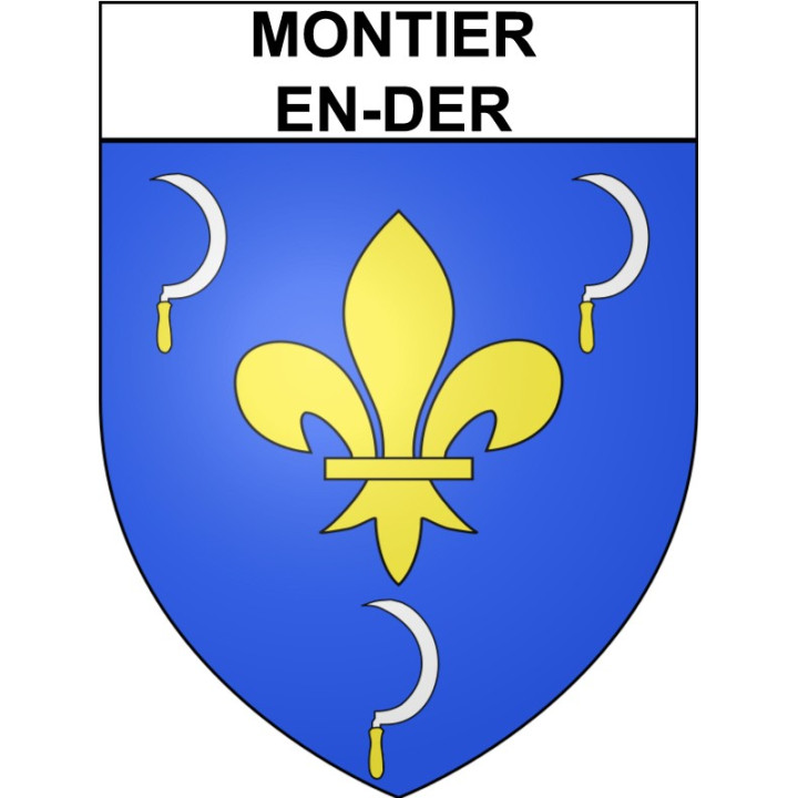 Pegatinas escudo de armas de Montier-en-Der adhesivo de la etiqueta engomada