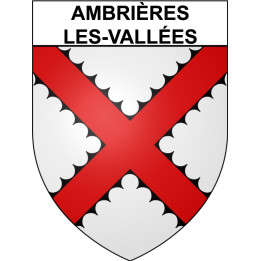 Pegatinas escudo de armas de Ambrières-les-Vallées adhesivo de la etiqueta engomada