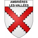 Pegatinas escudo de armas de Ambrières-les-Vallées adhesivo de la etiqueta engomada