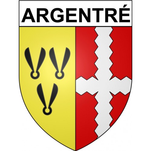 Pegatinas escudo de armas de Argentré adhesivo de la etiqueta engomada