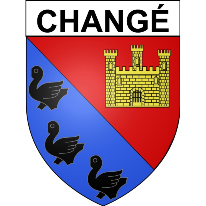 Changé 53 ville Stickers blason autocollant adhésif