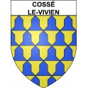 Pegatinas escudo de armas de Cossé-le-Vivien adhesivo de la etiqueta engomada