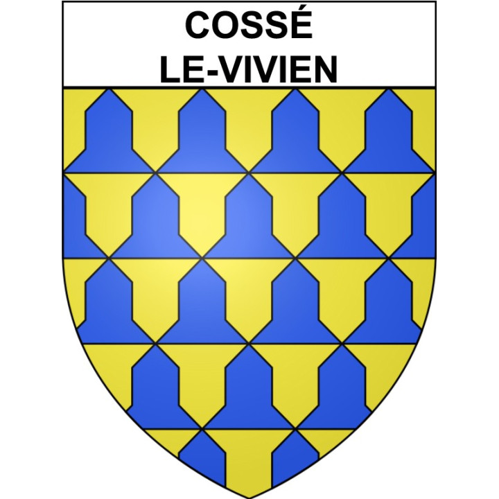 Cossé-le-Vivien Sticker wappen, gelsenkirchen, augsburg, klebender aufkleber