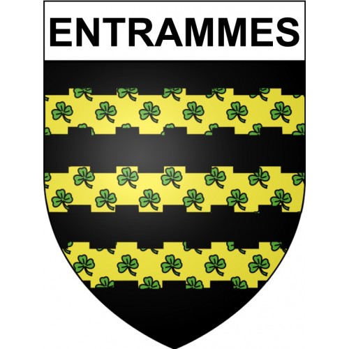 Pegatinas escudo de armas de Entrammes adhesivo de la etiqueta engomada