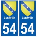54 Lunéville blason autocollant plaque stickers ville