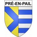 Pegatinas escudo de armas de Pré-en-Pail adhesivo de la etiqueta engomada