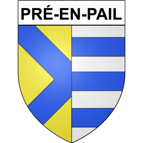 Stickers coat of arms Pré-en-Pail adhesive sticker