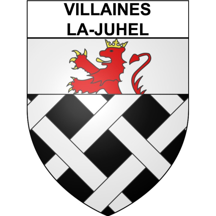 Pegatinas escudo de armas de Villaines-la-Juhel adhesivo de la etiqueta engomada