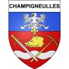 Pegatinas escudo de armas de Champigneulles adhesivo de la etiqueta engomada