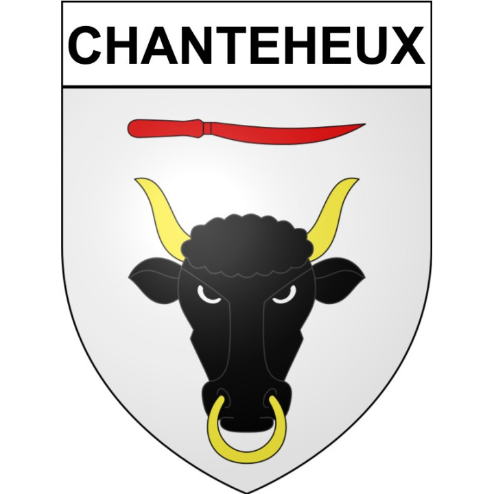 Pegatinas escudo de armas de Chanteheux adhesivo de la etiqueta engomada
