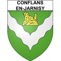 Pegatinas escudo de armas de Conflans-en-Jarnisy adhesivo de la etiqueta engomada