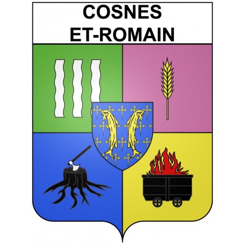 Stickers coat of arms Cosnes-et-Romain adhesive sticker