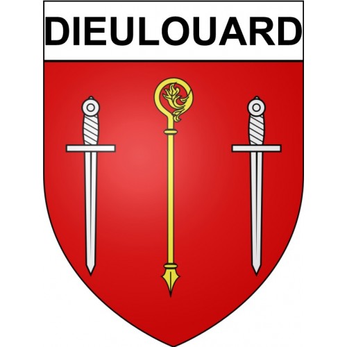 Pegatinas escudo de armas de Dieulouard adhesivo de la etiqueta engomada