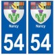 54 Nancy blason autocollant plaque stickers ville