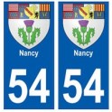54 Nancy escudo de armas de la etiqueta engomada de la placa de pegatinas de la ciudad