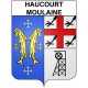 Pegatinas escudo de armas de Haucourt-Moulaine adhesivo de la etiqueta engomada