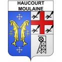 Pegatinas escudo de armas de Haucourt-Moulaine adhesivo de la etiqueta engomada