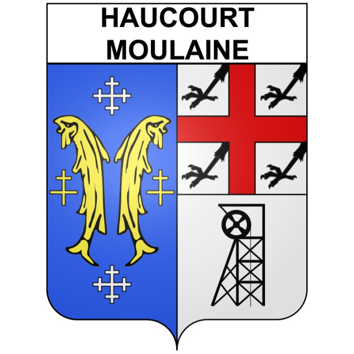 Haucourt-Moulaine Sticker wappen, gelsenkirchen, augsburg, klebender aufkleber