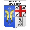 Pegatinas escudo de armas de Haucourt-Moulaine adhesivo de la etiqueta engomada