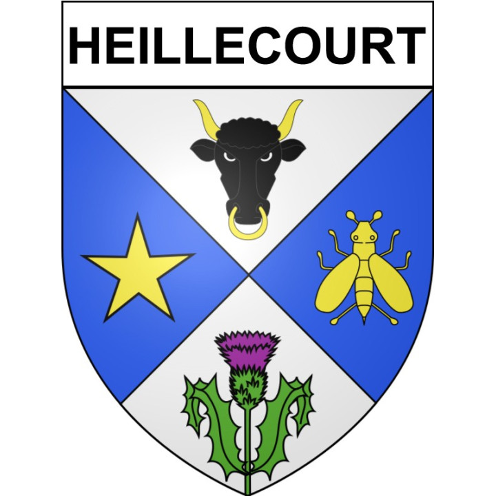 Pegatinas escudo de armas de Heillecourt adhesivo de la etiqueta engomada