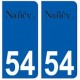 54 Nancy logo autocollant plaque stickers ville