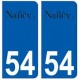 54 Nancy logo autocollant plaque stickers ville