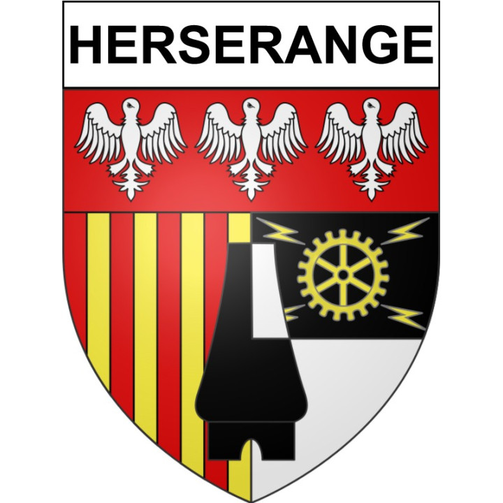 Pegatinas escudo de armas de Herserange adhesivo de la etiqueta engomada