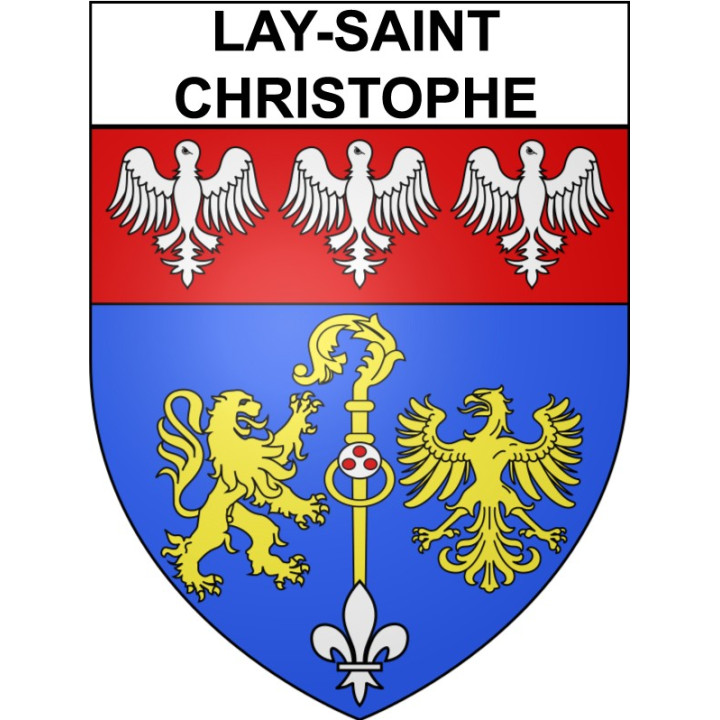 Pegatinas escudo de armas de Lay-Saint-Christophe adhesivo de la etiqueta engomada
