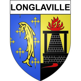 Pegatinas escudo de armas de Longlaville adhesivo de la etiqueta engomada