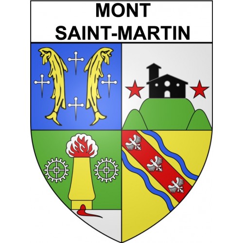 Pegatinas escudo de armas de Mont-Saint-Martin adhesivo de la etiqueta engomada