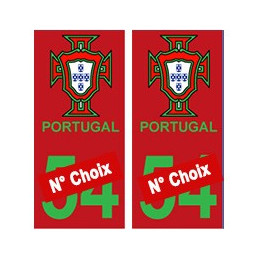 Portugal FPF numéro choix autocollant plaque