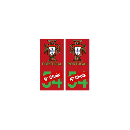 Portugal FPF numéro choix autocollant plaque