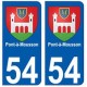 54 Pont-à-Mousson blason autocollant plaque stickers ville