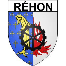 Pegatinas escudo de armas de Réhon adhesivo de la etiqueta engomada